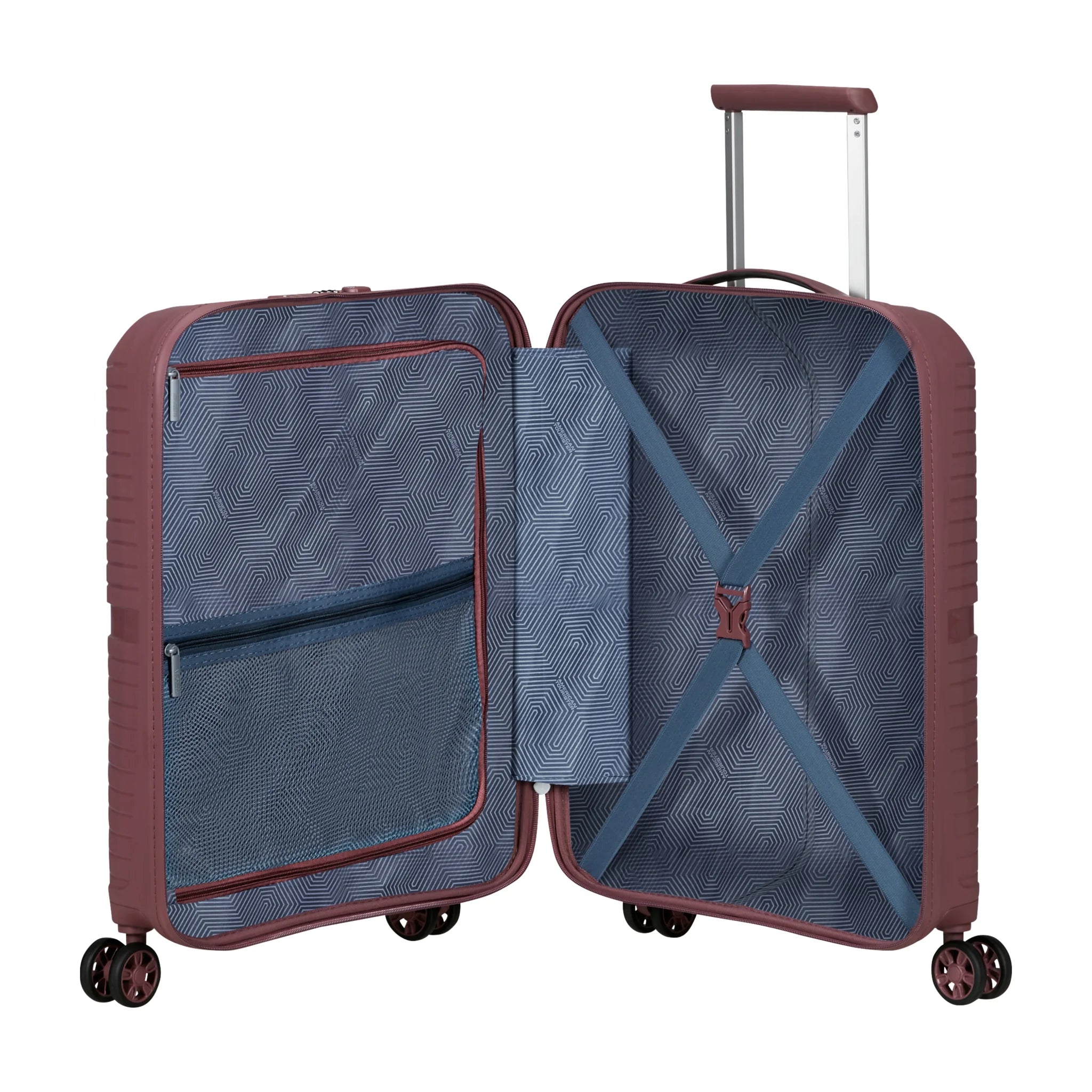 Organizzazione interna e scomparti di American Tourister Airconic Trolley (4 Ruote) - Galactic Mauve