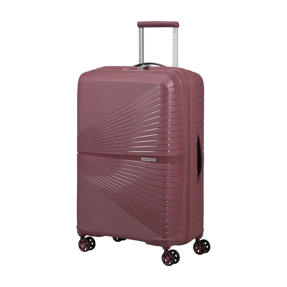 Vista di tre quarti di American Tourister Airconic Trolley (4 Ruote) - Galactic Mauve