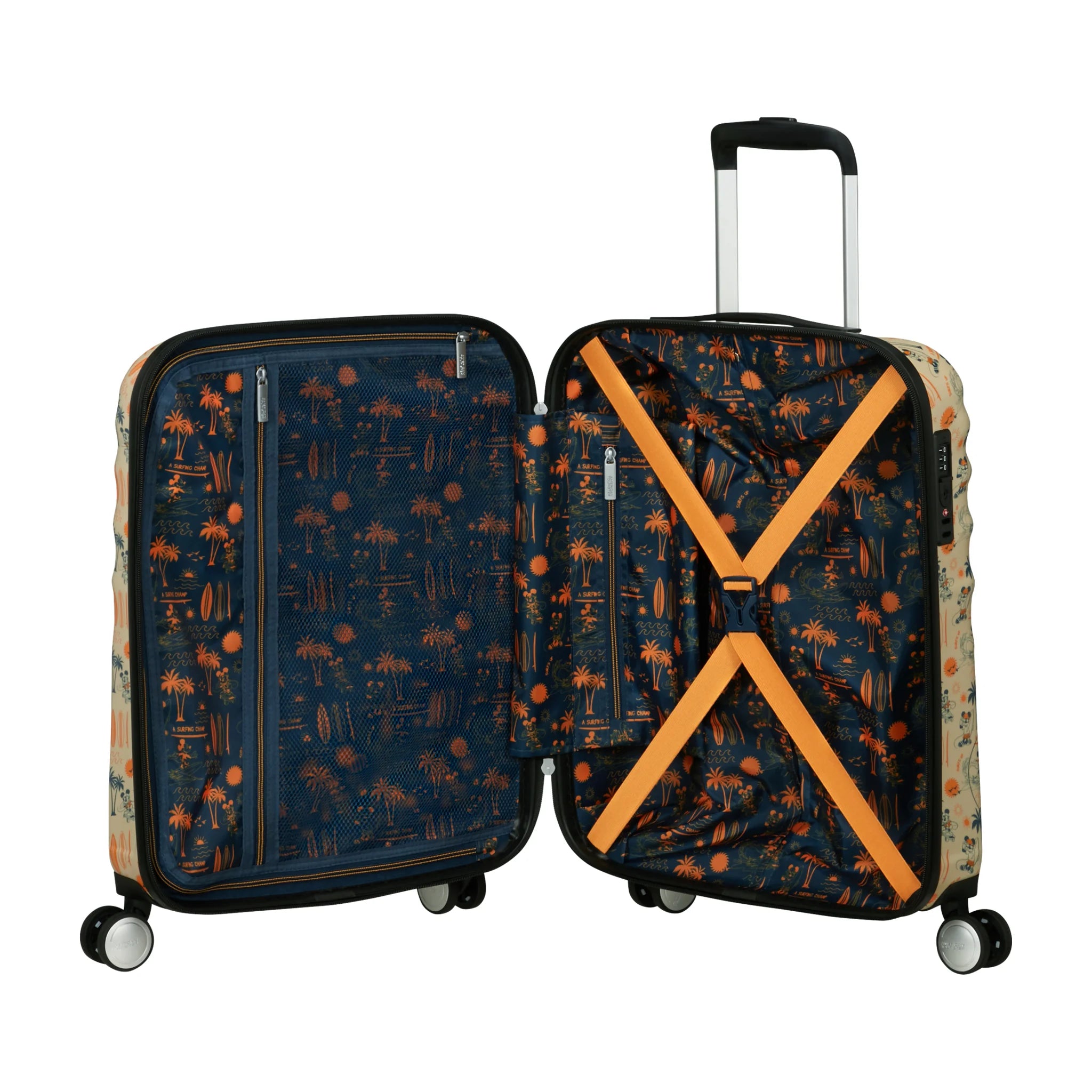 Organizzazione interna e scomparti di American Tourister Disney Wavebreaker Trolley (4 Ruote) - Mickey Super Surfer