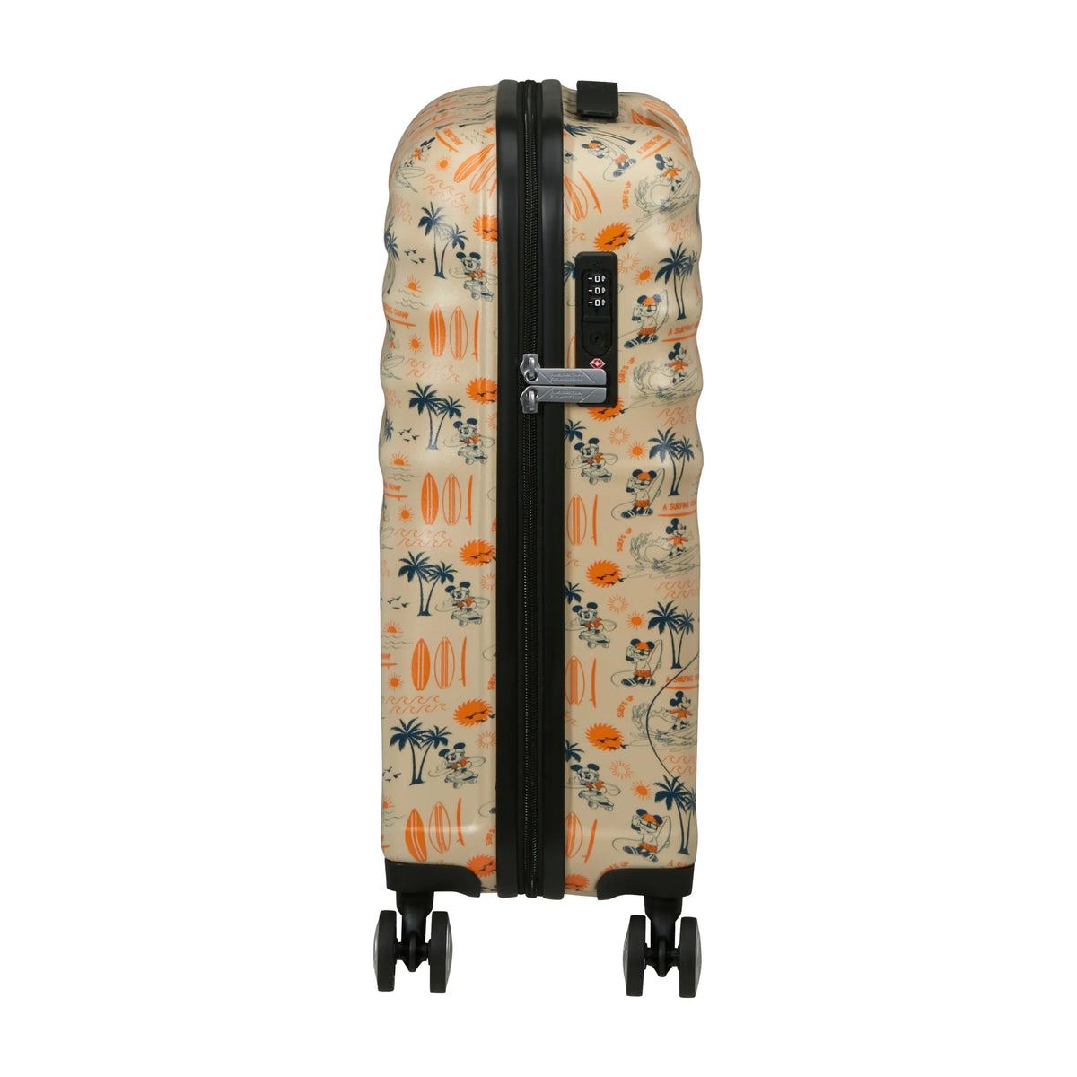 Dettaglio laterale e fondo di American Tourister Disney Wavebreaker Trolley (4 Ruote) - Mickey Super Surfer
