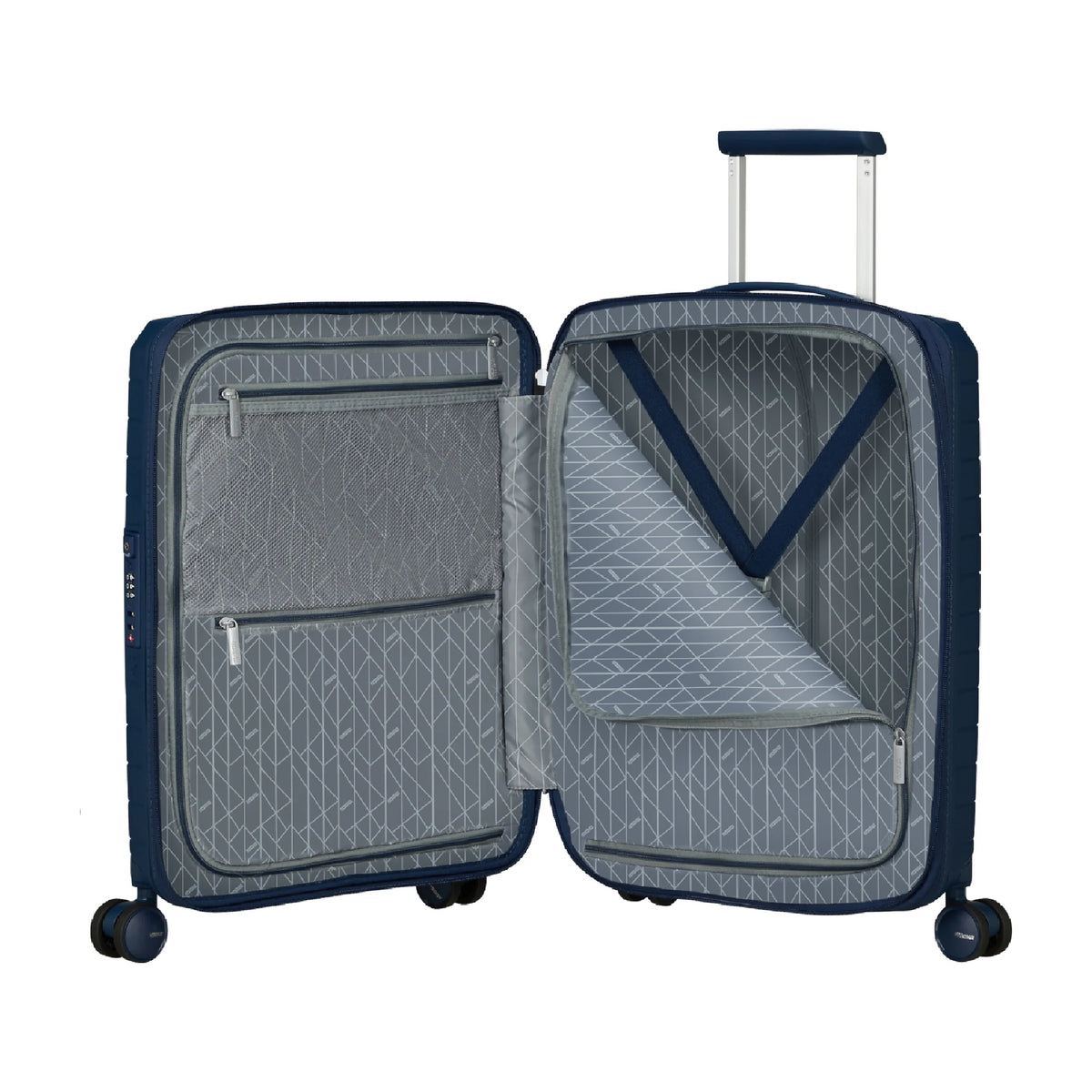Organizzazione interna e scomparti di American Tourister Fastforward Trolley (4 Ruote) - Navy Blue