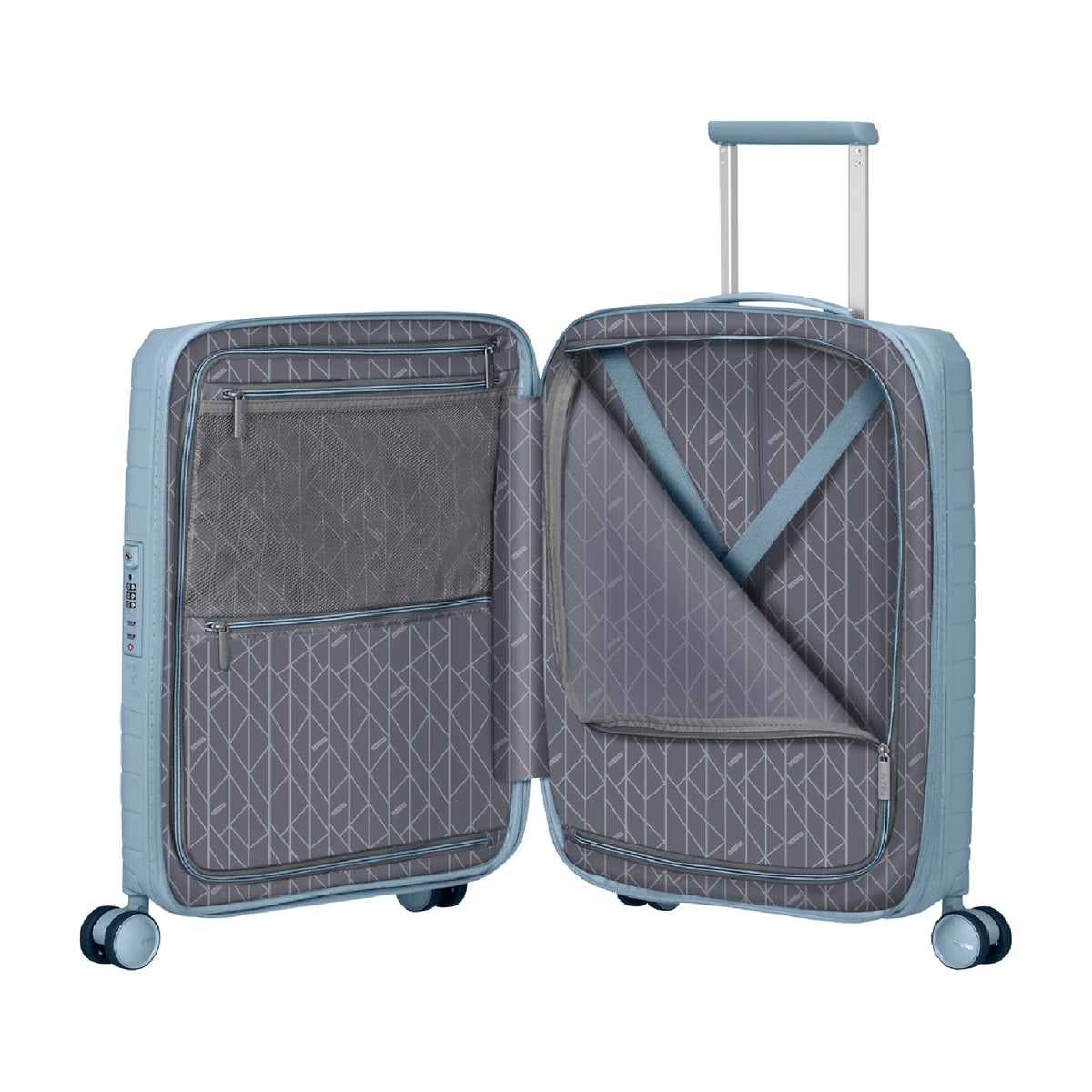 Organizzazione interna e scomparti di American Tourister Fastforward Trolley (4 Ruote) - Steel Blue