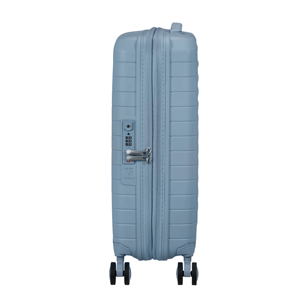 Dettaglio laterale e fondo di American Tourister Fastforward Trolley (4 Ruote) - Steel Blue