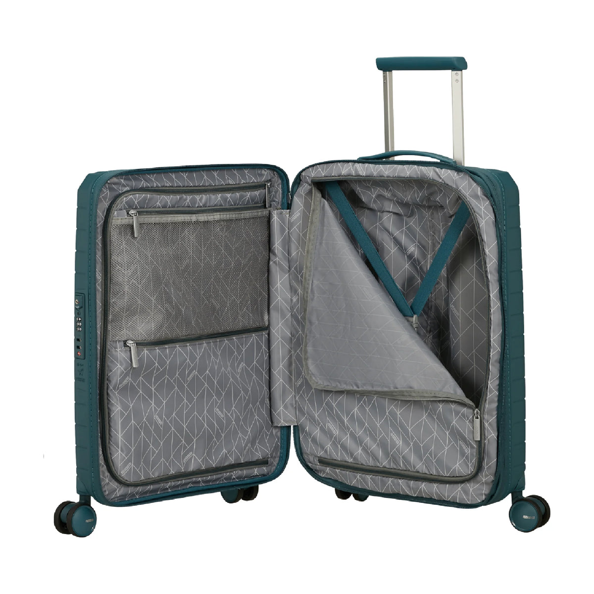 Organizzazione interna e scomparti di American Tourister Fastforward Trolley (4 Ruote) - Totally Teal