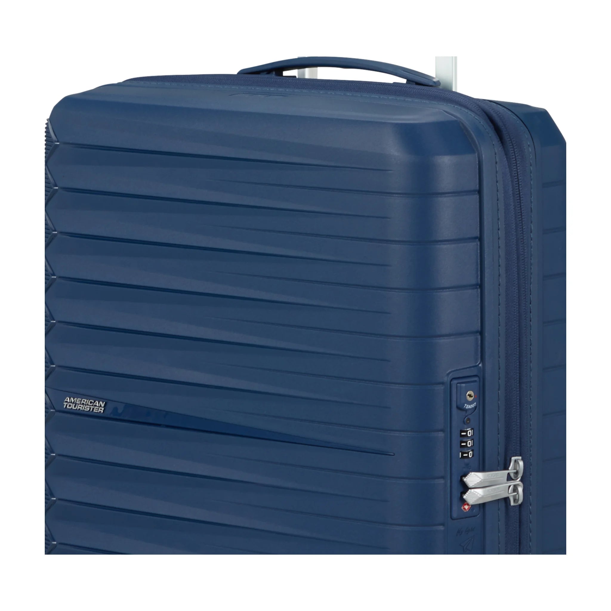 Dettaglio finiture e hardware di American Tourister Fastforward Trolley (4 Ruote) - Navy Blue