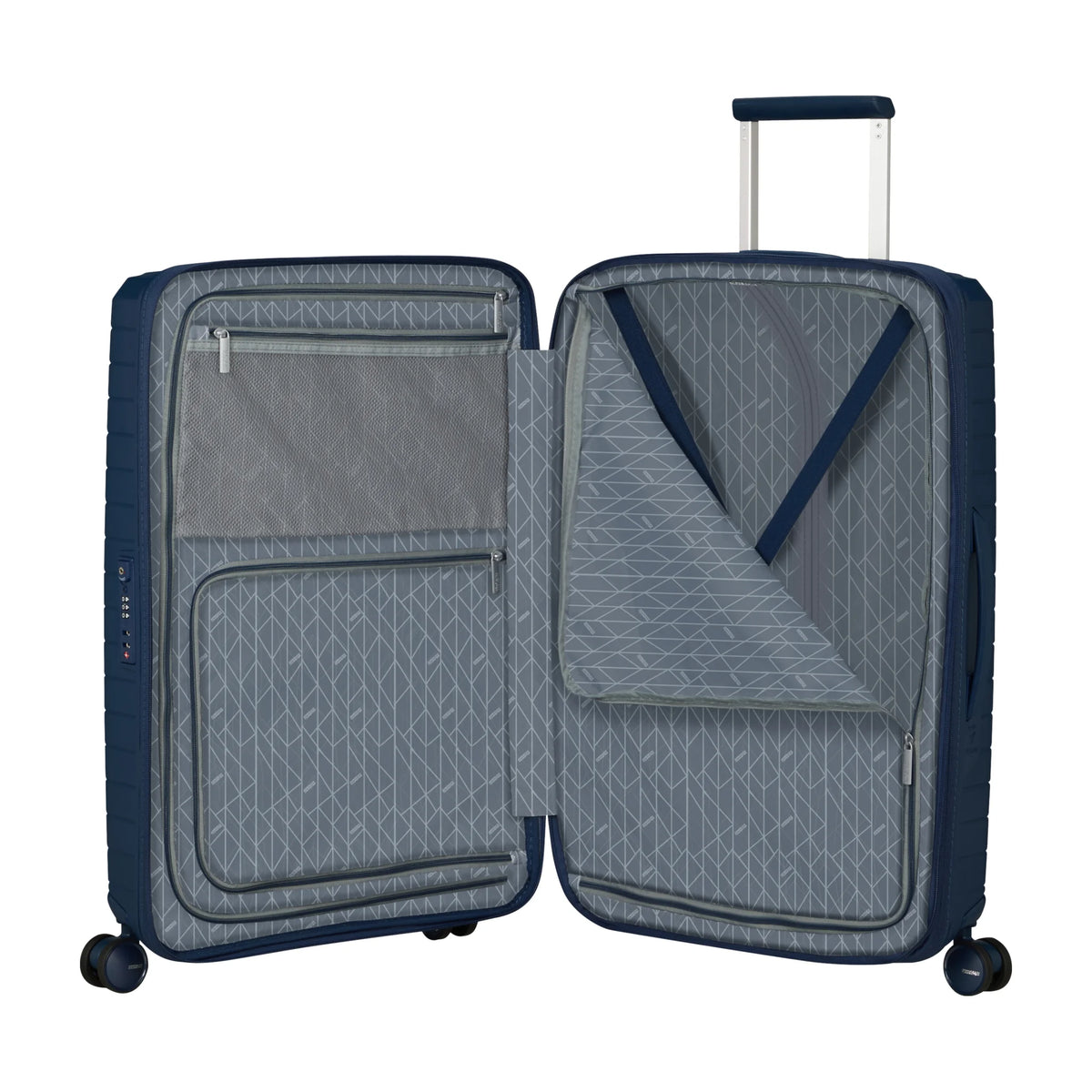 Organizzazione interna e scomparti di American Tourister Fastforward Trolley (4 Ruote) - Navy Blue