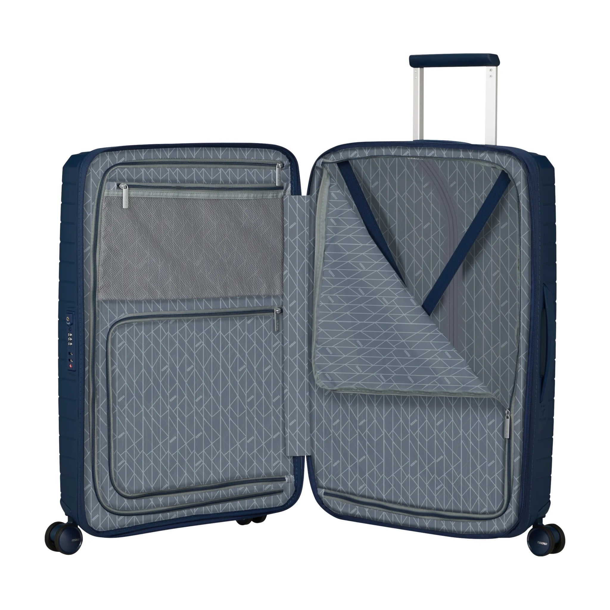 Organizzazione interna e scomparti di American Tourister Fastforward Trolley (4 Ruote) - Navy Blue
