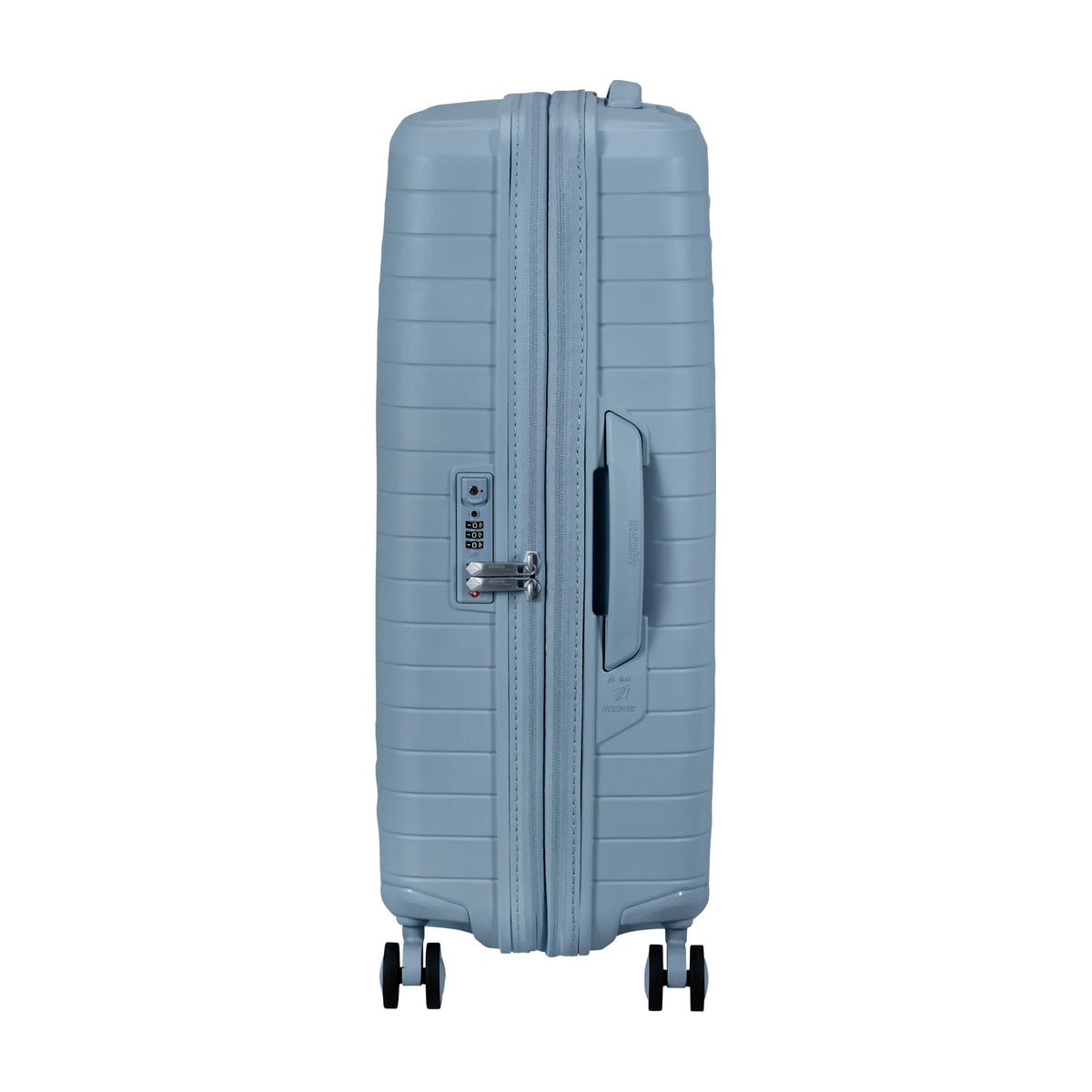 Dettaglio laterale e fondo di American Tourister Fastforward Trolley (4 Ruote) - Steel Blue