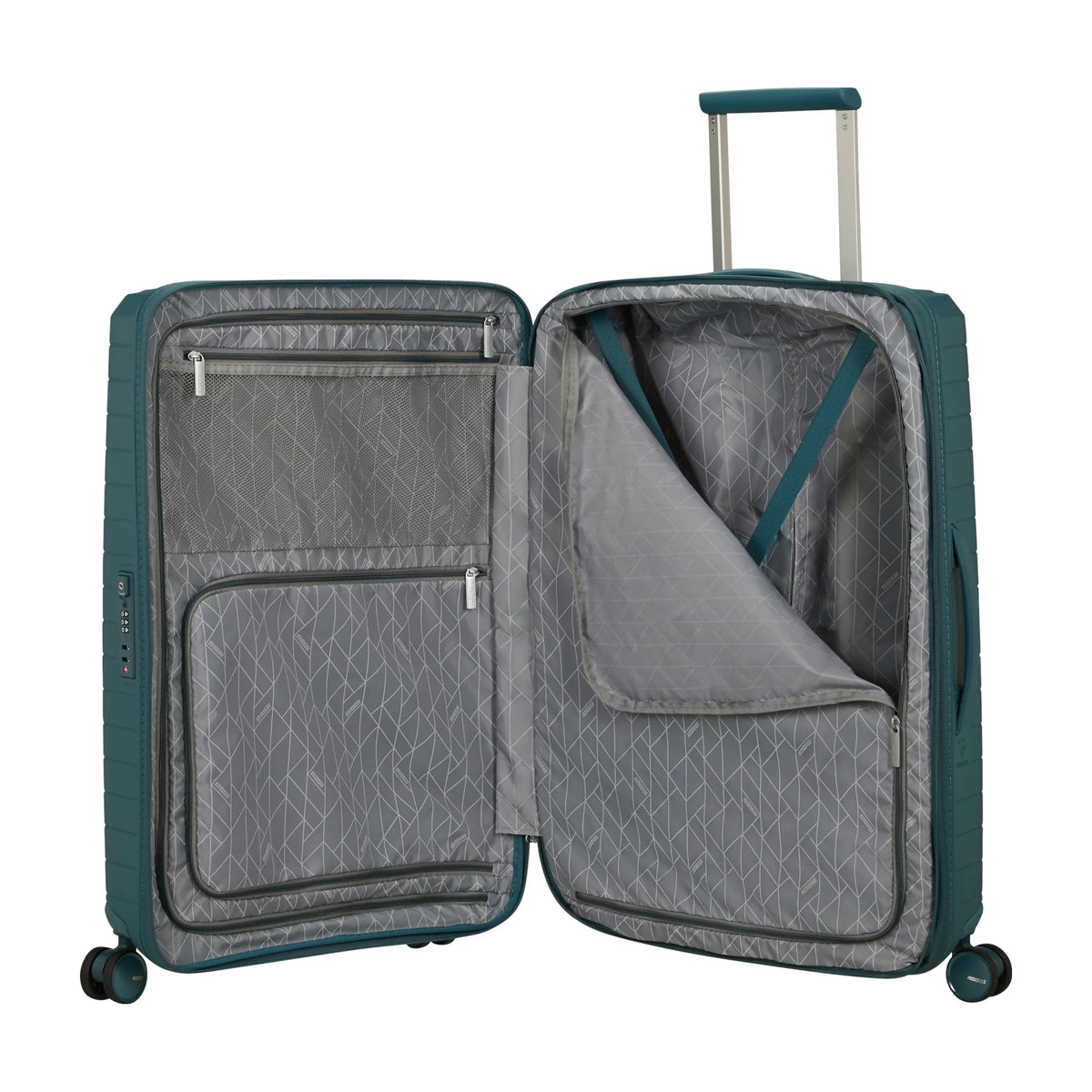 Organizzazione interna e scomparti di American Tourister Fastforward Trolley (4 Ruote) - Totally Teal