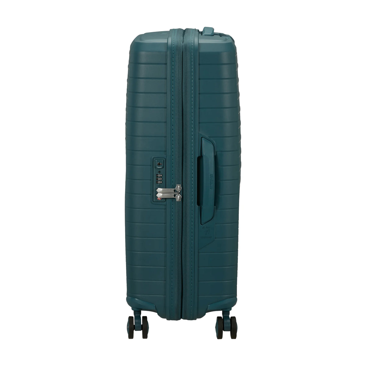 Dettaglio laterale e fondo di American Tourister Fastforward Trolley (4 Ruote) - Totally Teal