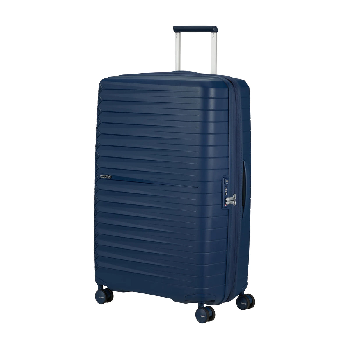 Vista di tre quarti di American Tourister Fastforward Trolley (4 Ruote) - Navy Blue