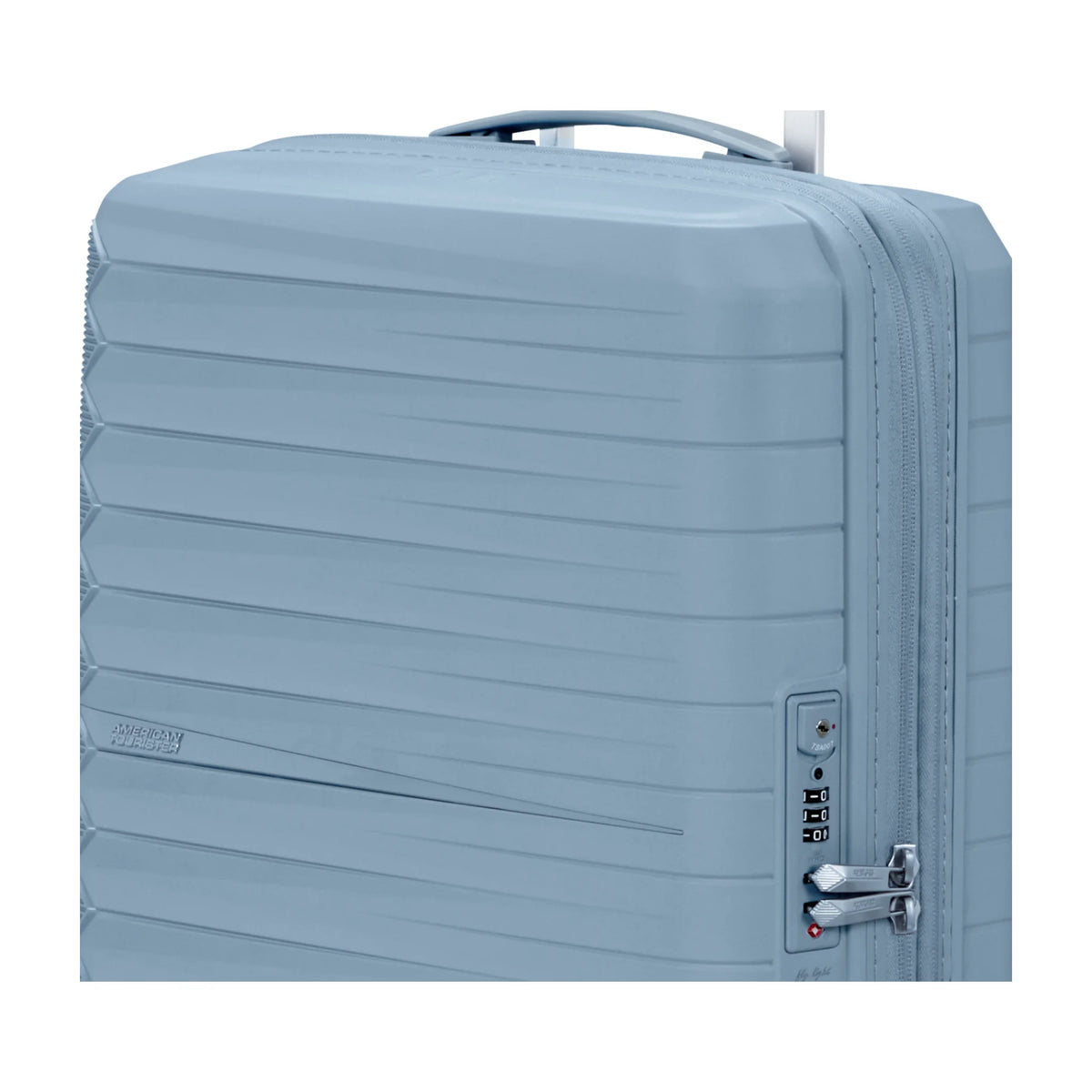 Dettaglio finiture e hardware di American Tourister Fastforward Trolley (4 Ruote) - Steel Blue
