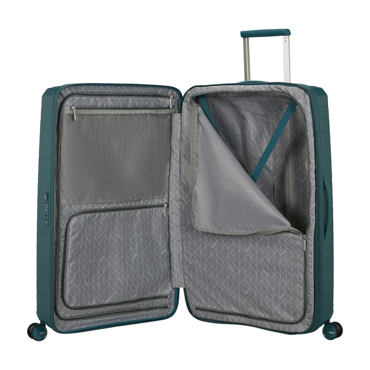 Organizzazione interna e scomparti di American Tourister Fastforward Trolley (4 Ruote) - Totally Teal