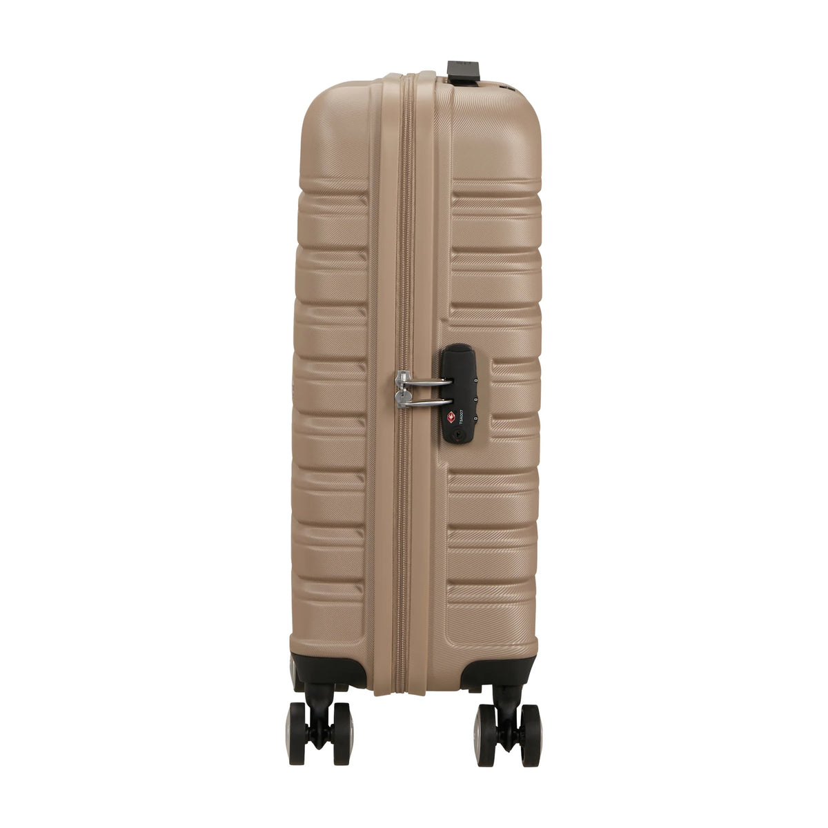 Dettaglio laterale e fondo di American Tourister Flashline Trolley (4 Ruote) - Ivory Gold