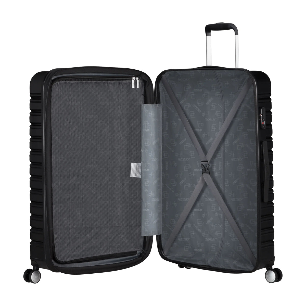 Organizzazione interna e scomparti di American Tourister Flashline Trolley (4 Ruote) - Shadow Black