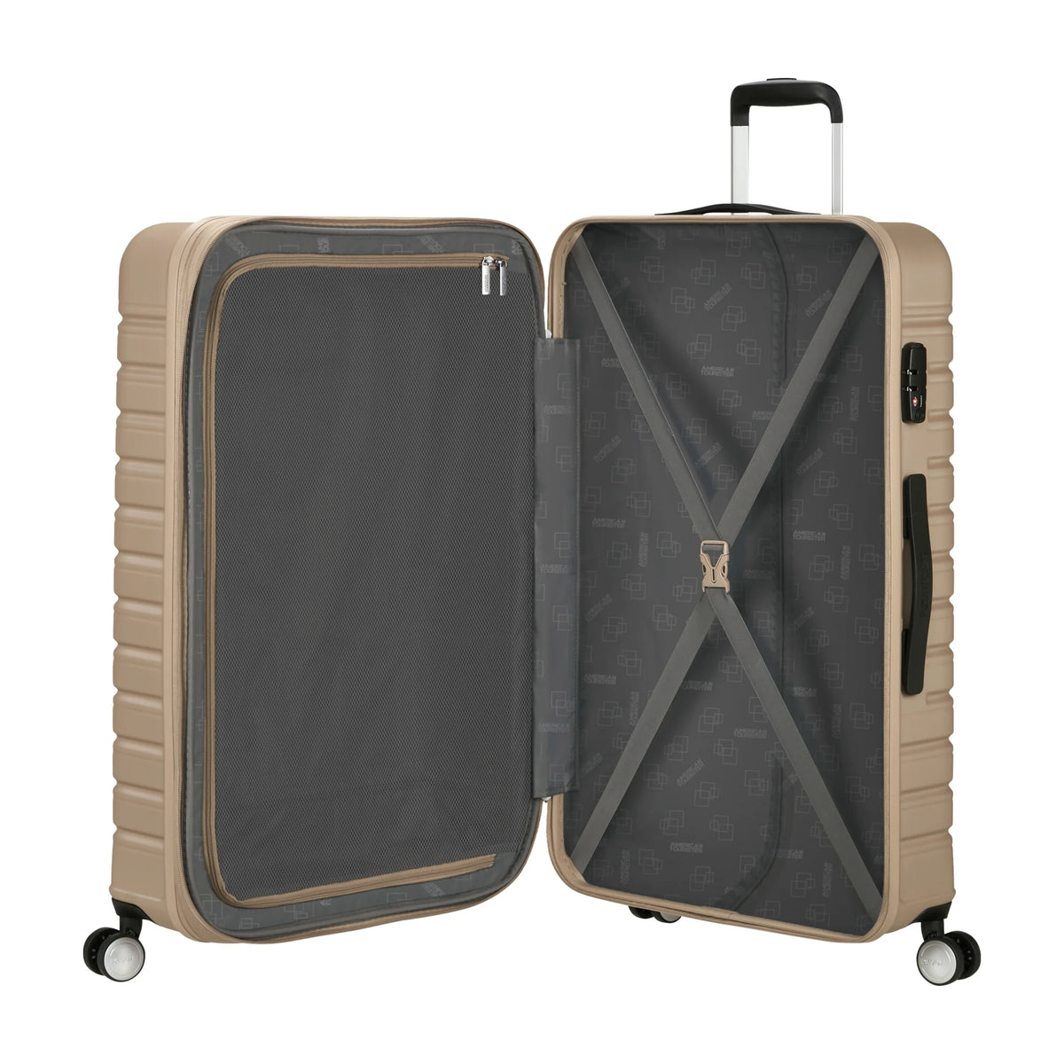 Organizzazione interna e scomparti di American Tourister Flashline Trolley (4 Ruote) - Ivory Gold
