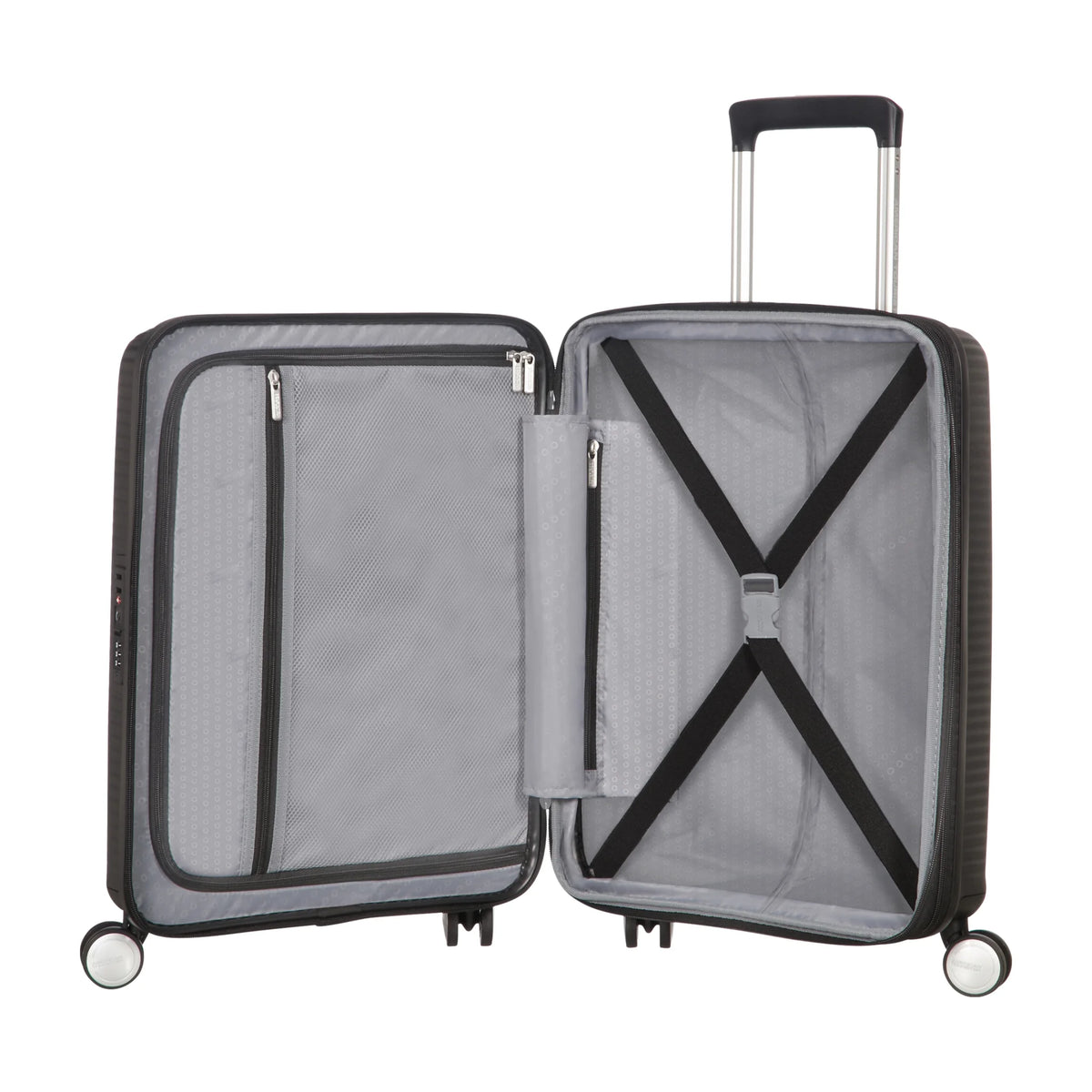 Organizzazione interna e scomparti di American Tourister Soundbox Trolley (4 Ruote) - Bass Black