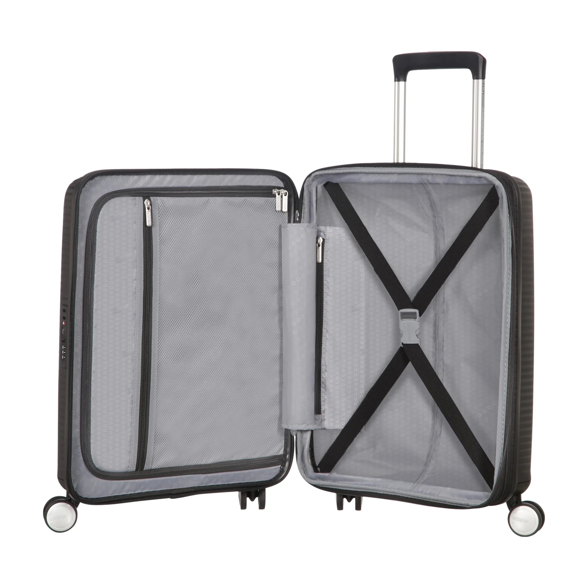 Organizzazione interna e scomparti di American Tourister Soundbox Trolley (4 Ruote) - Bass Black
