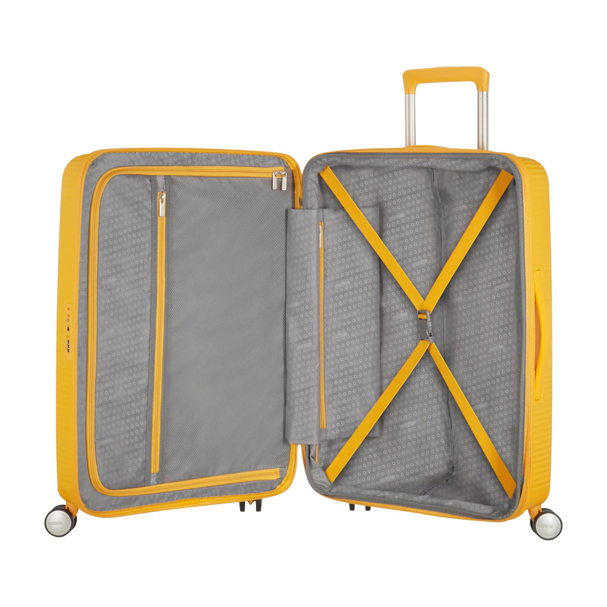 Organizzazione interna e scomparti di American Tourister Soundbox Trolley (4 Ruote) - Golden Yellow