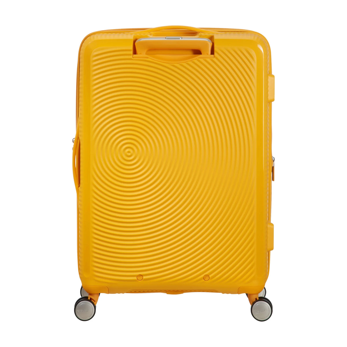 Dettaglio laterale e fondo di American Tourister Soundbox Trolley (4 Ruote) - Golden Yellow