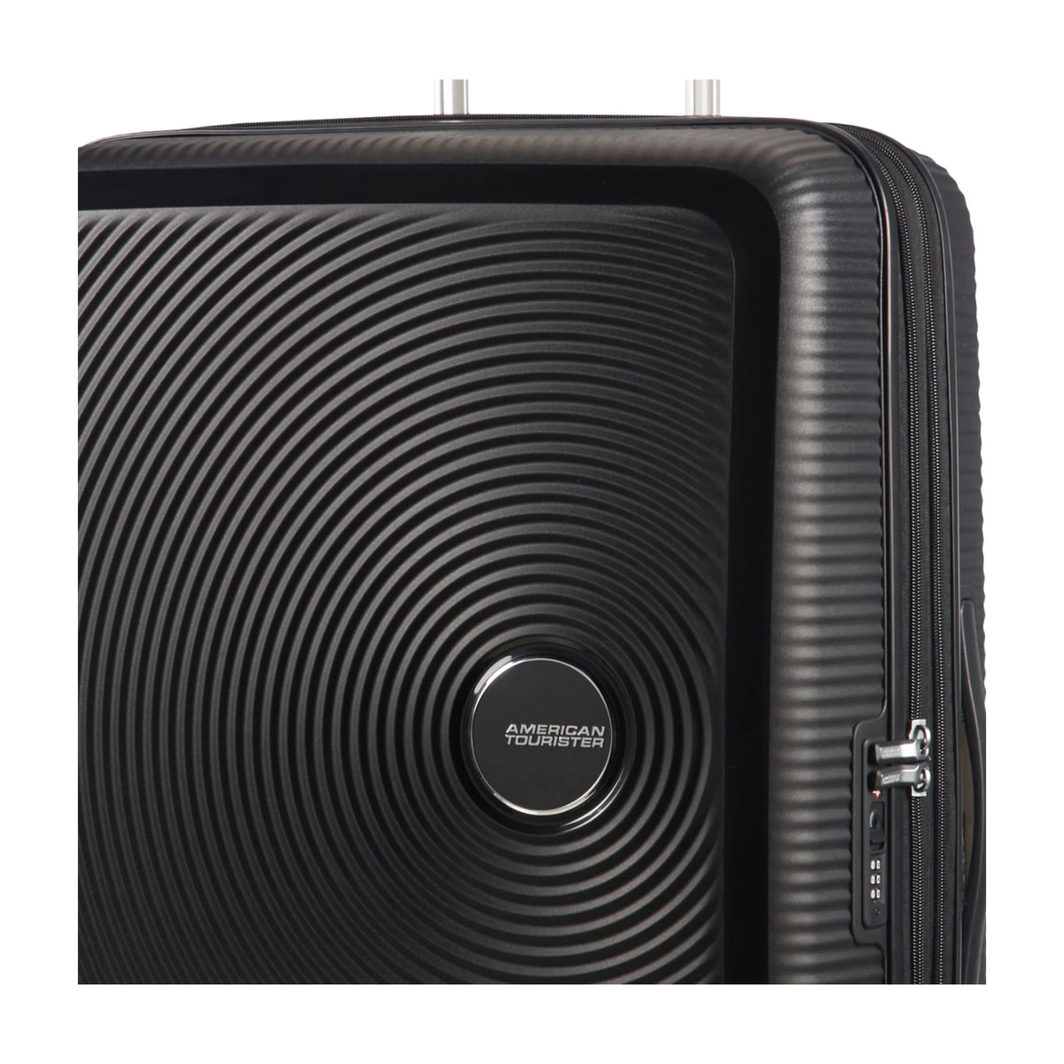 Dettaglio finiture e hardware di American Tourister Soundbox Trolley (4 Ruote) - Bass Black