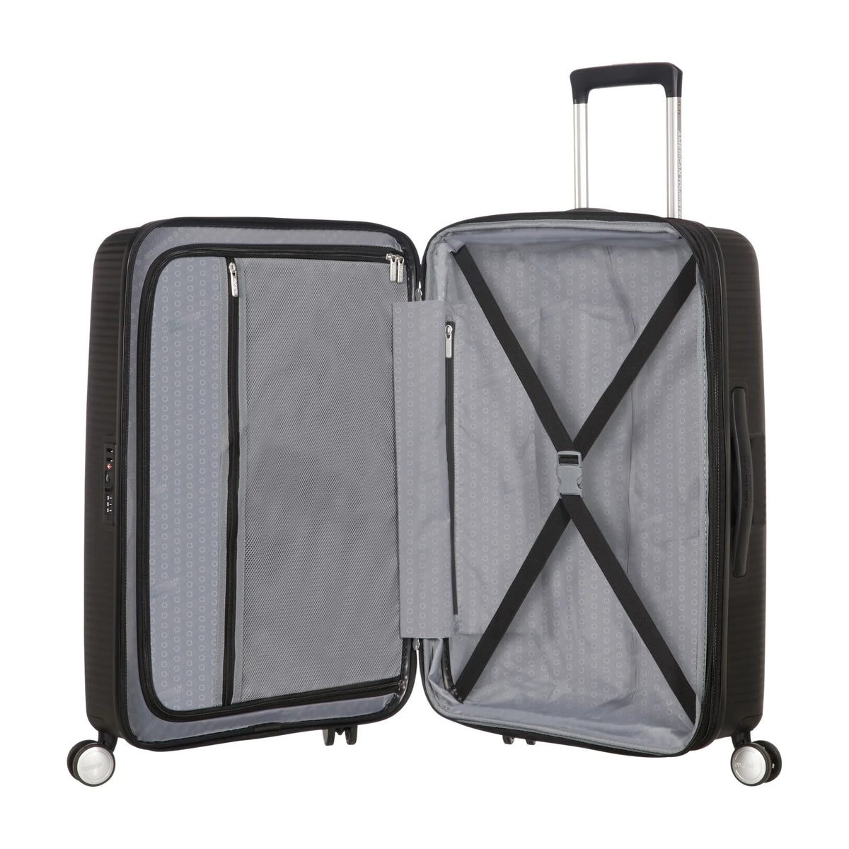 Organizzazione interna e scomparti di American Tourister Soundbox Trolley (4 Ruote) - Bass Black
