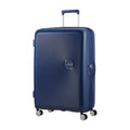 Vista di tre quarti di American Tourister Soundbox Trolley (4 Ruote) - Midnight Navy