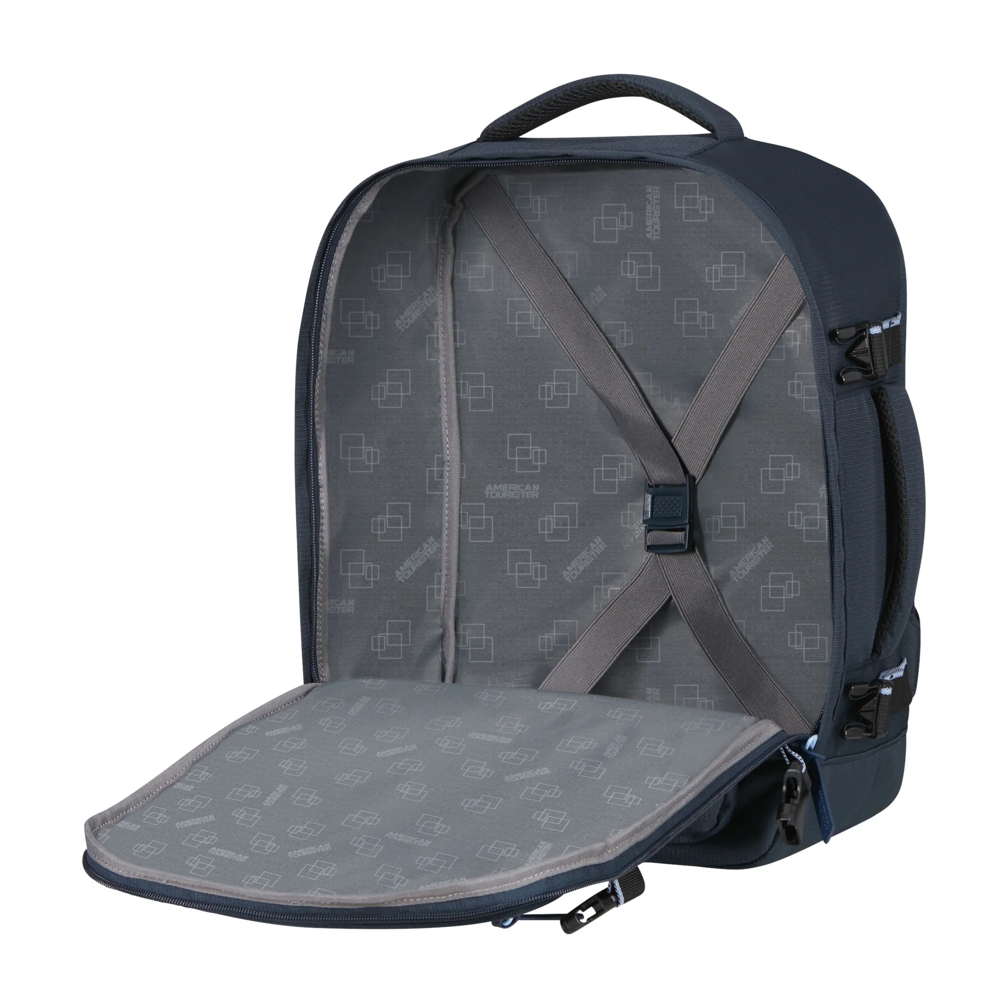 Organizzazione interna e scomparti di American Tourister Take2Cabin Sport Backpack - Dark Navy