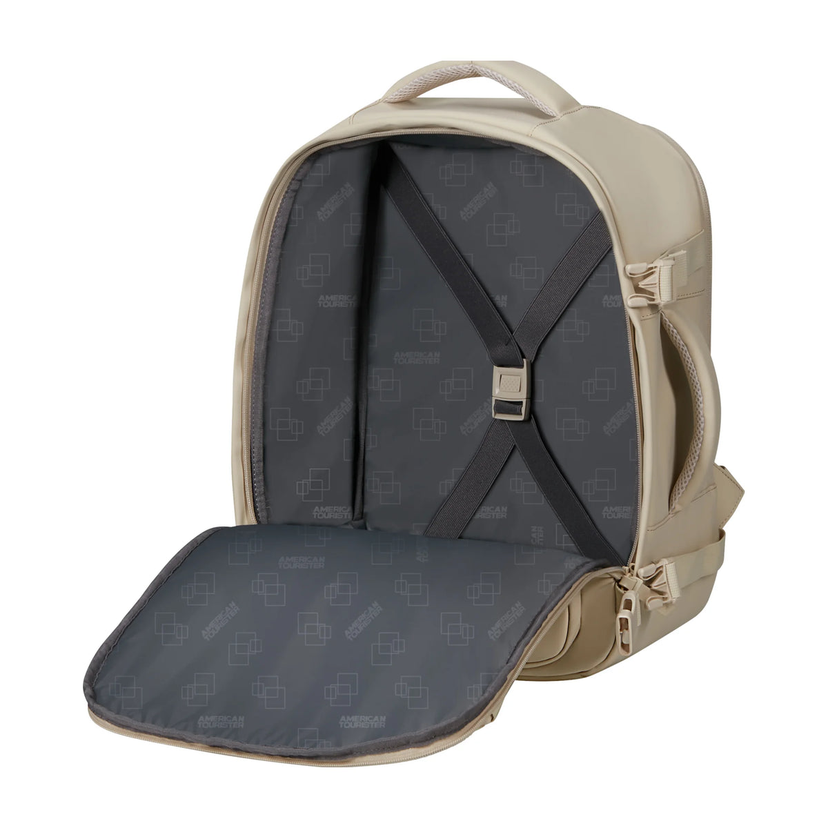 Organizzazione interna e scomparti di American Tourister Take2Cabin Zaino - Beige