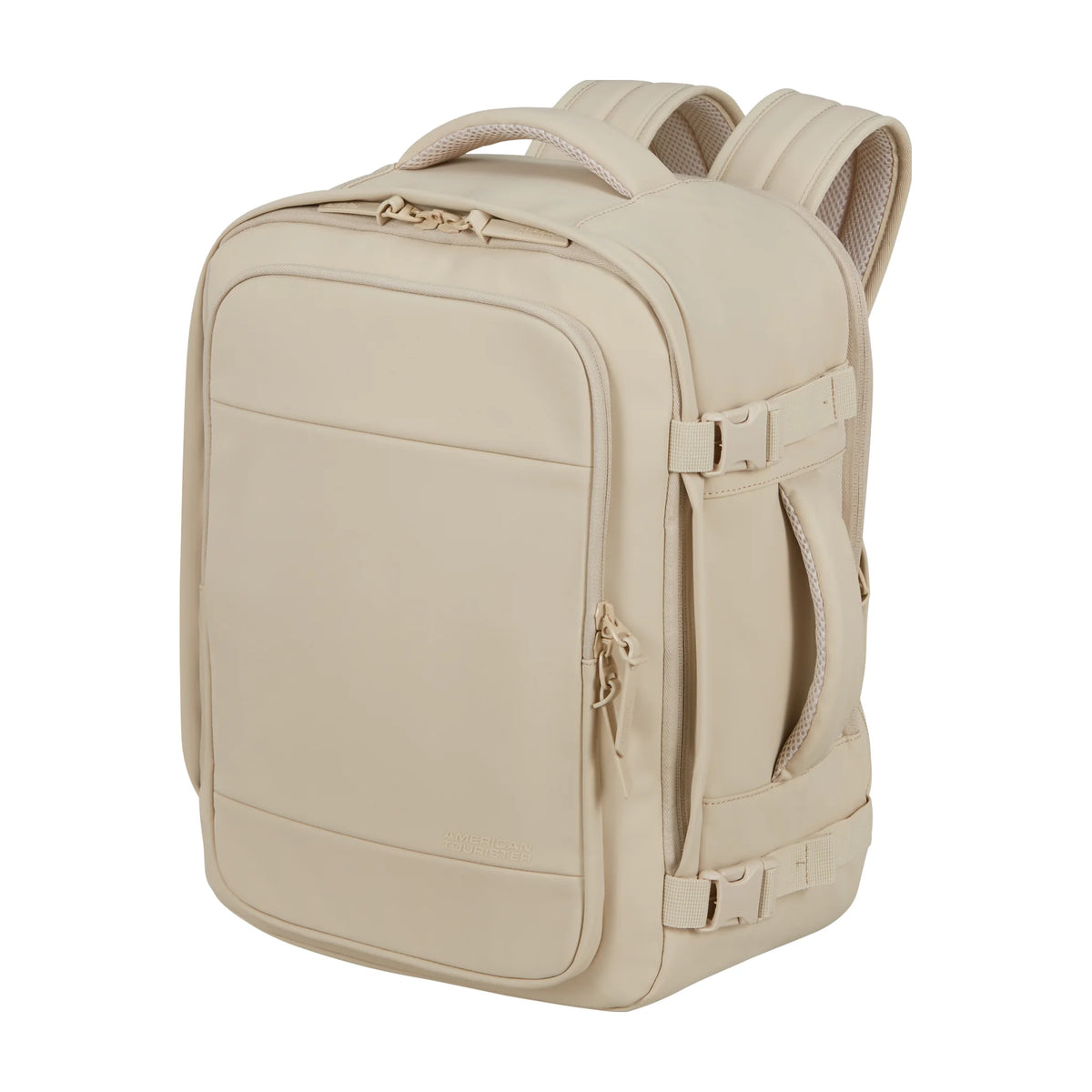 Vista di tre quarti di American Tourister Take2Cabin Zaino - Beige