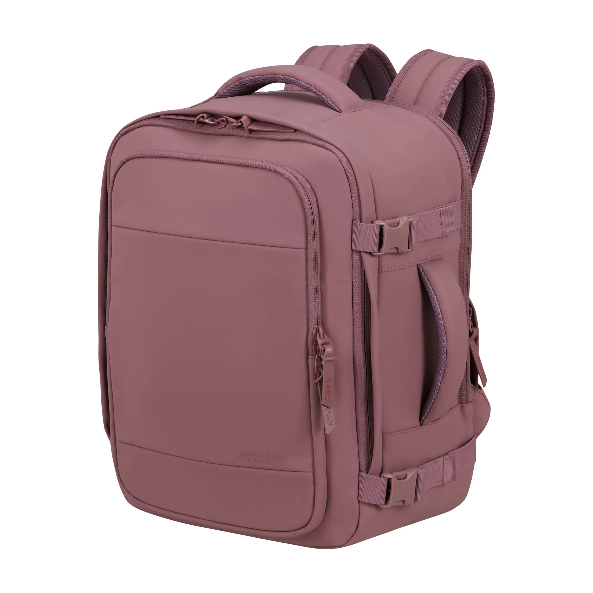Vista di tre quarti di American Tourister Take2Cabin Zaino - Galactic Mauve