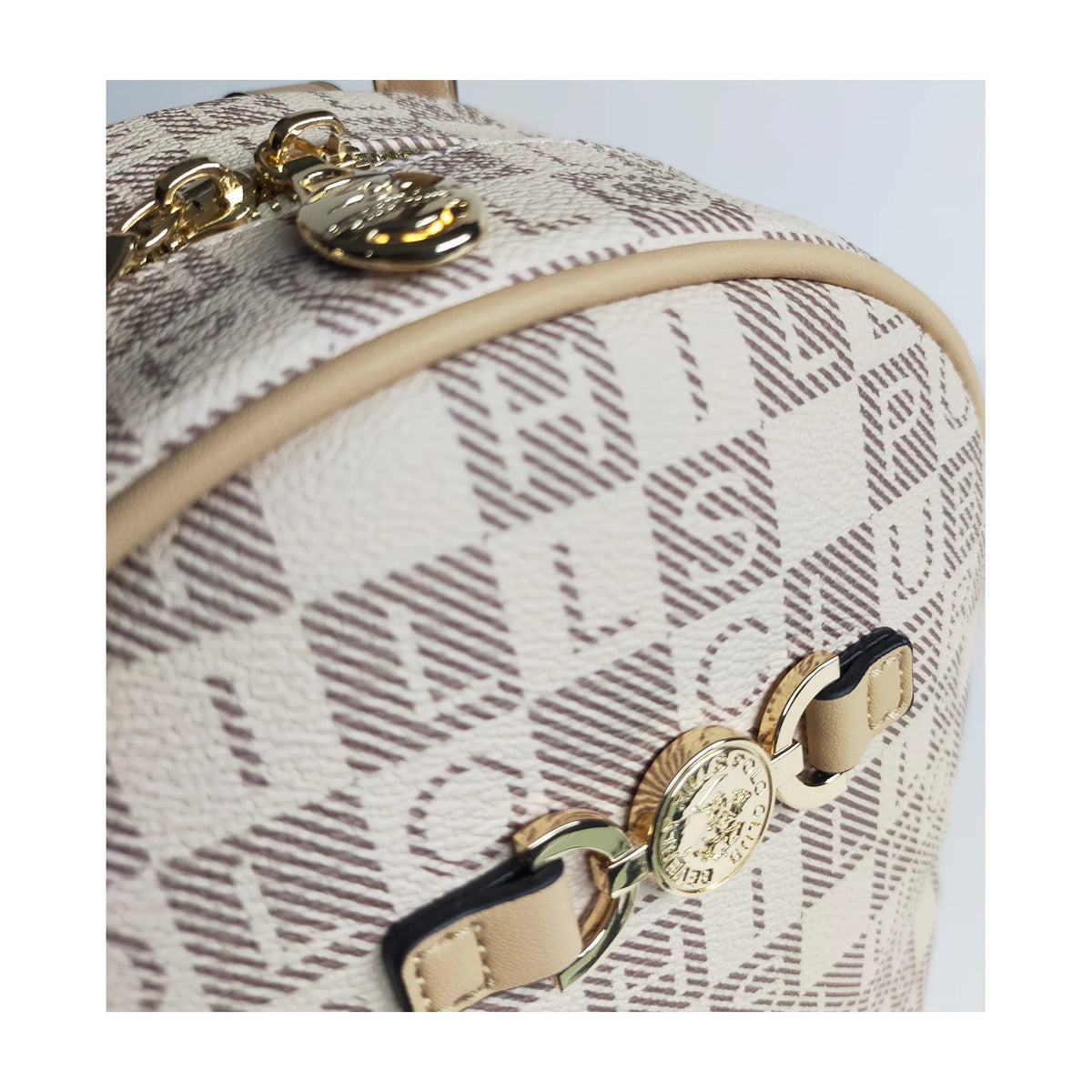 Dettaglio finiture e hardware di B.H. Polo Club Zaino Lifestyle - Beige Stampato