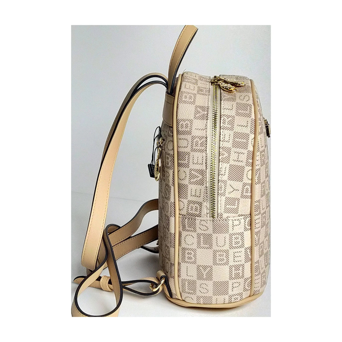 Dettaglio laterale e fondo di B.H. Polo Club Zaino Lifestyle - Beige Stampato