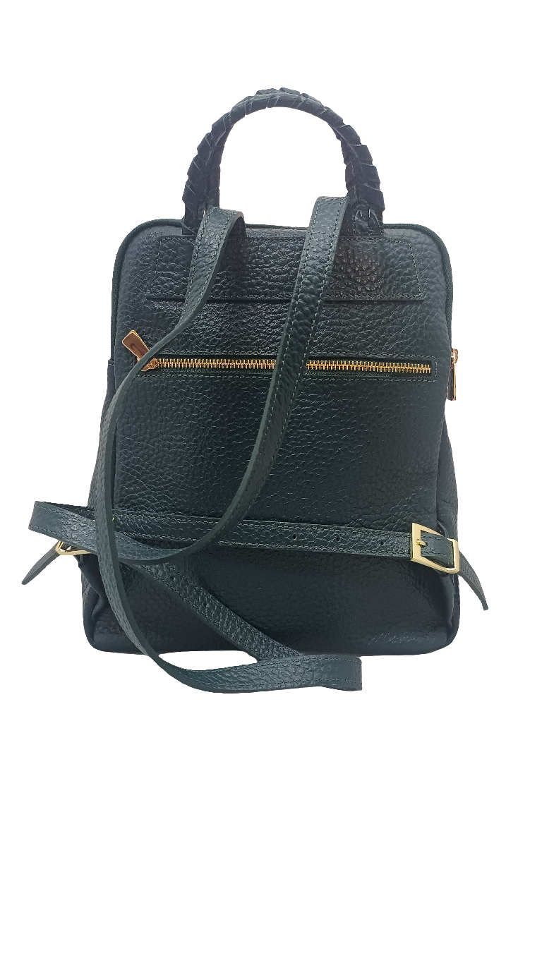 Pelletteria Veneta V24480-Verde Zaino in pelle