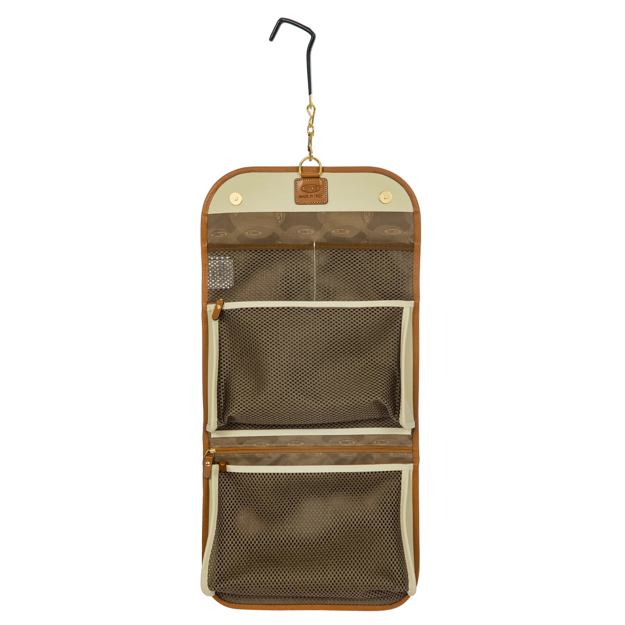 Organizzazione interna e scomparti di Bric's Firenze Beauty Case Tri-Fold Firenze - Cream