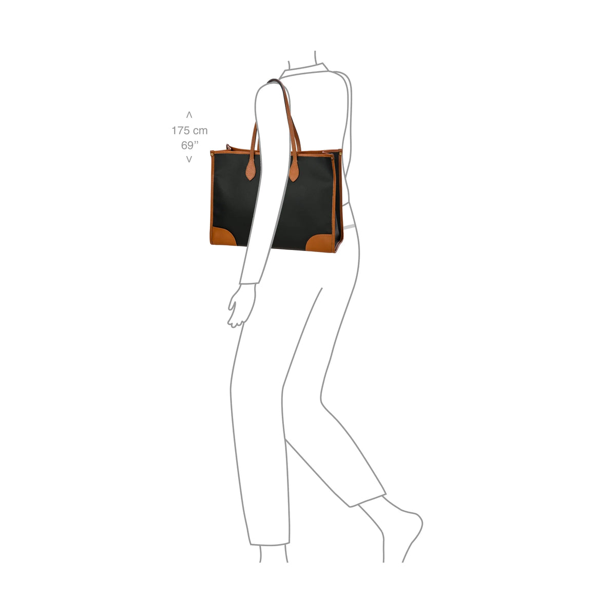 Proporzioni e vestibilità di Bric's Firenze Opera Bag Media Firenze - Black