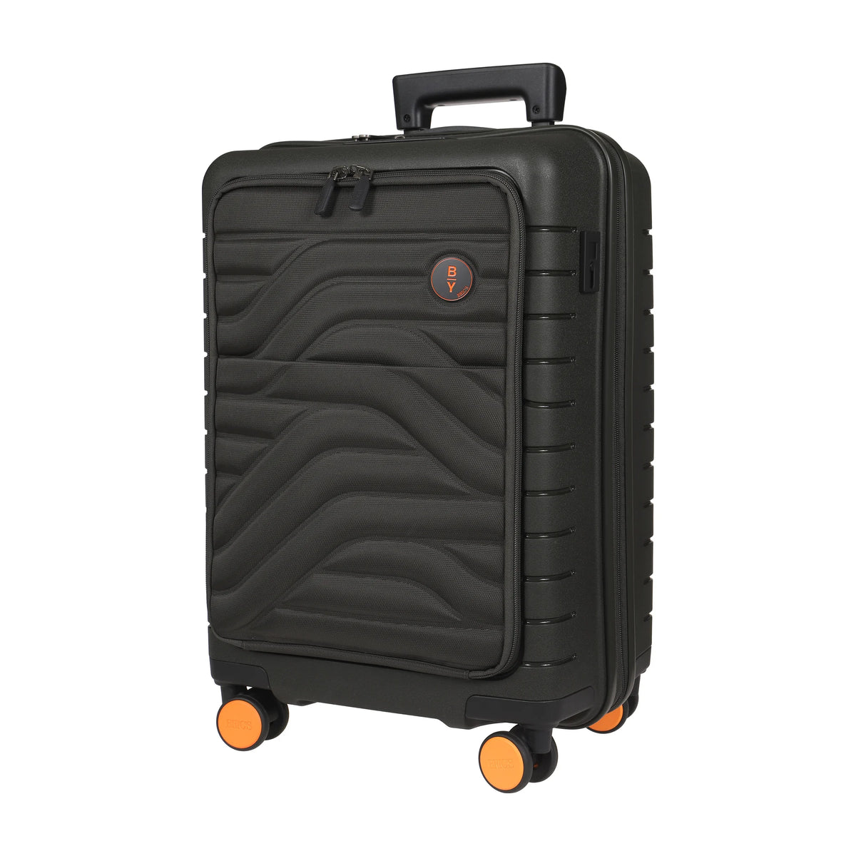 Vista di tre quarti di Bric's Ulisse B|Y Trolley Cabina Espandibile Con Tasca - Olive