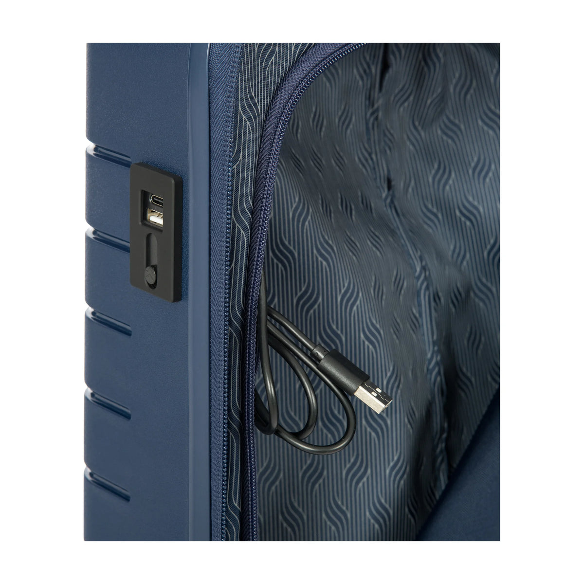 Dettaglio finiture e hardware di Bric's Ulisse B|Y Trolley Cabina - Ocean Blue
