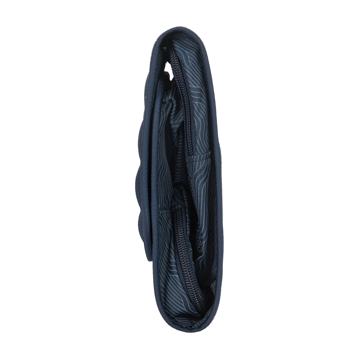 Dettaglio laterale e fondo di Bric's Ulisse B|Y Necessaire Tri-Fold In Tessuto Riciclato - Ocean Blue