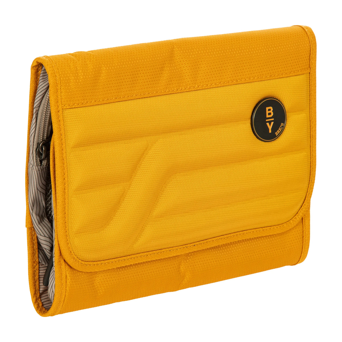 Vista di tre quarti di Bric's Ulisse B|Y Necessaire Tri-Fold In Tessuto Riciclato - Mango