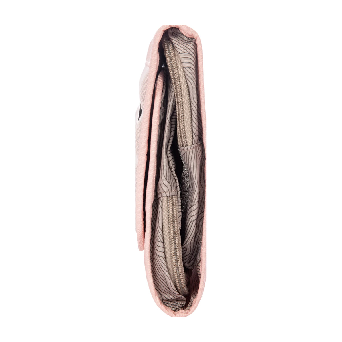 Dettaglio laterale e fondo di Bric's Ulisse B|Y Necessaire Tri-Fold In Tessuto Riciclato - Pink