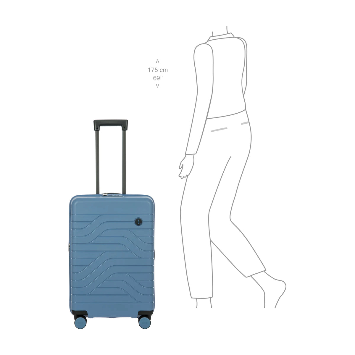 Proporzioni e vestibilità di Bric's Ulisse B|Y Trolley Medio Espandibile - Grey Blue