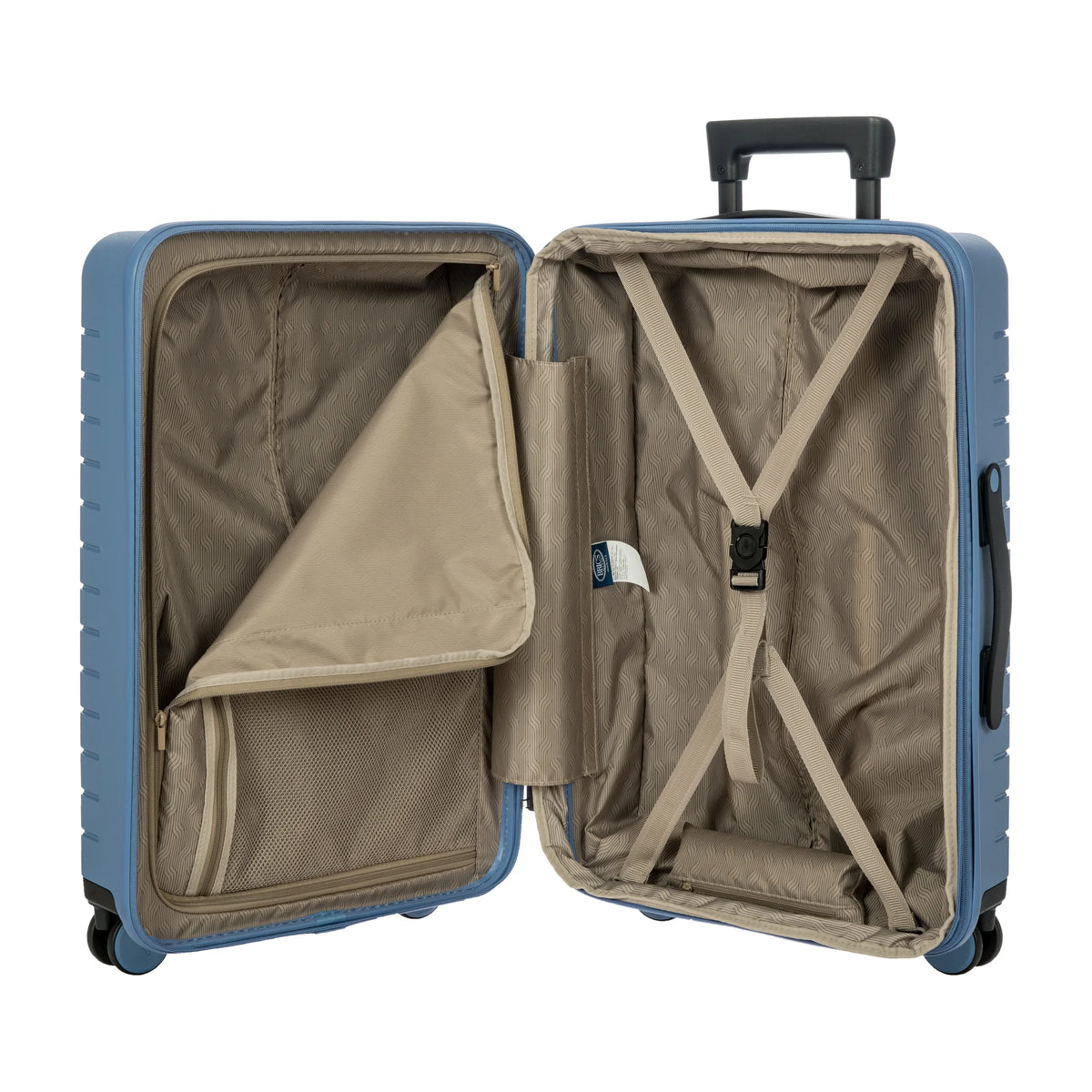 Organizzazione interna e scomparti di Bric's Ulisse B|Y Trolley Medio Espandibile - Grey Blue