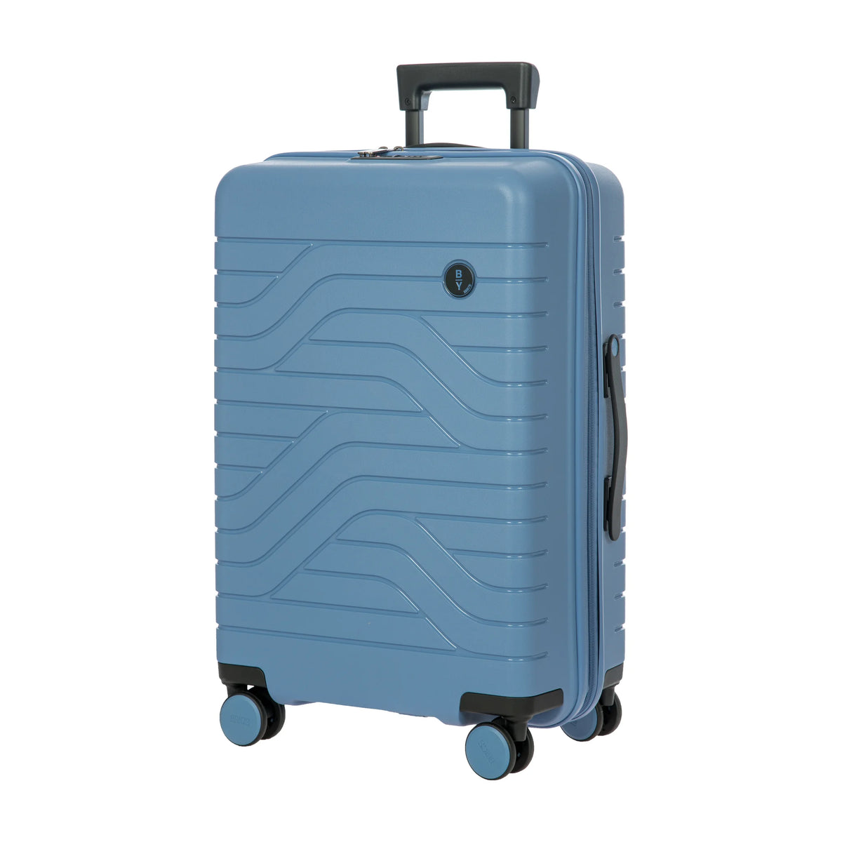 Vista di tre quarti di Bric's Ulisse B|Y Trolley Medio Espandibile - Grey Blue