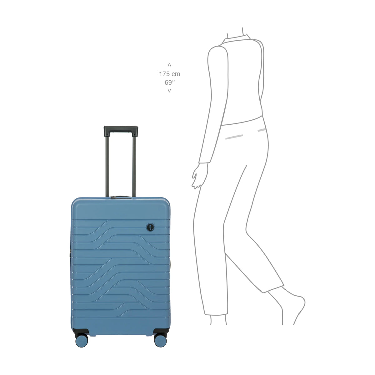 Proporzioni e vestibilità di Bric's Ulisse B|Y Trolley Large Espandibile - Grey Blue