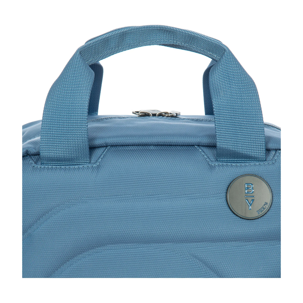 Dettaglio finiture e hardware di Bric's Ulisse B|Y Zainetto In Tessuto Riciclato - Grey Blue