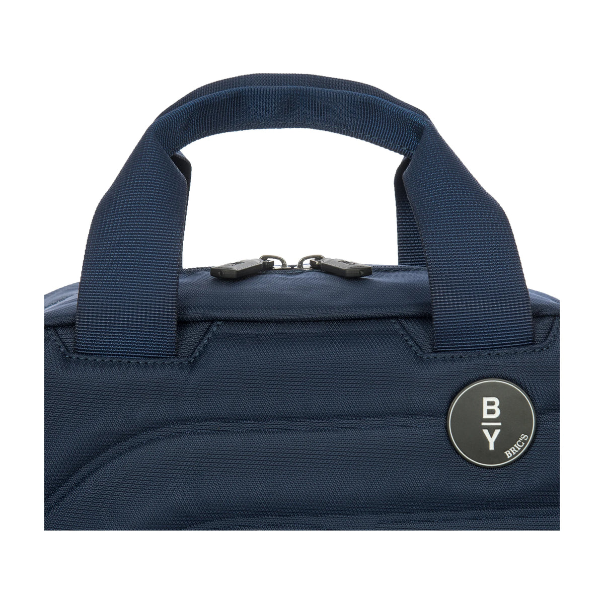 Dettaglio finiture e hardware di Bric's Ulisse B|Y Zainetto In Tessuto Riciclato - Ocean Blue