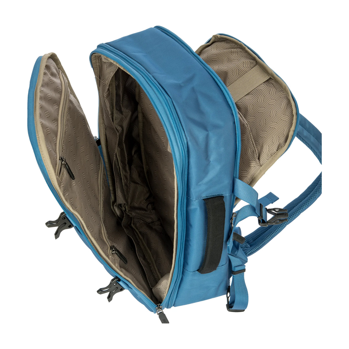 Organizzazione interna e scomparti di Bric's Ulisse B|Y Zaino Underseat Espandibile In Tessuto Riciclato - Grey Blue
