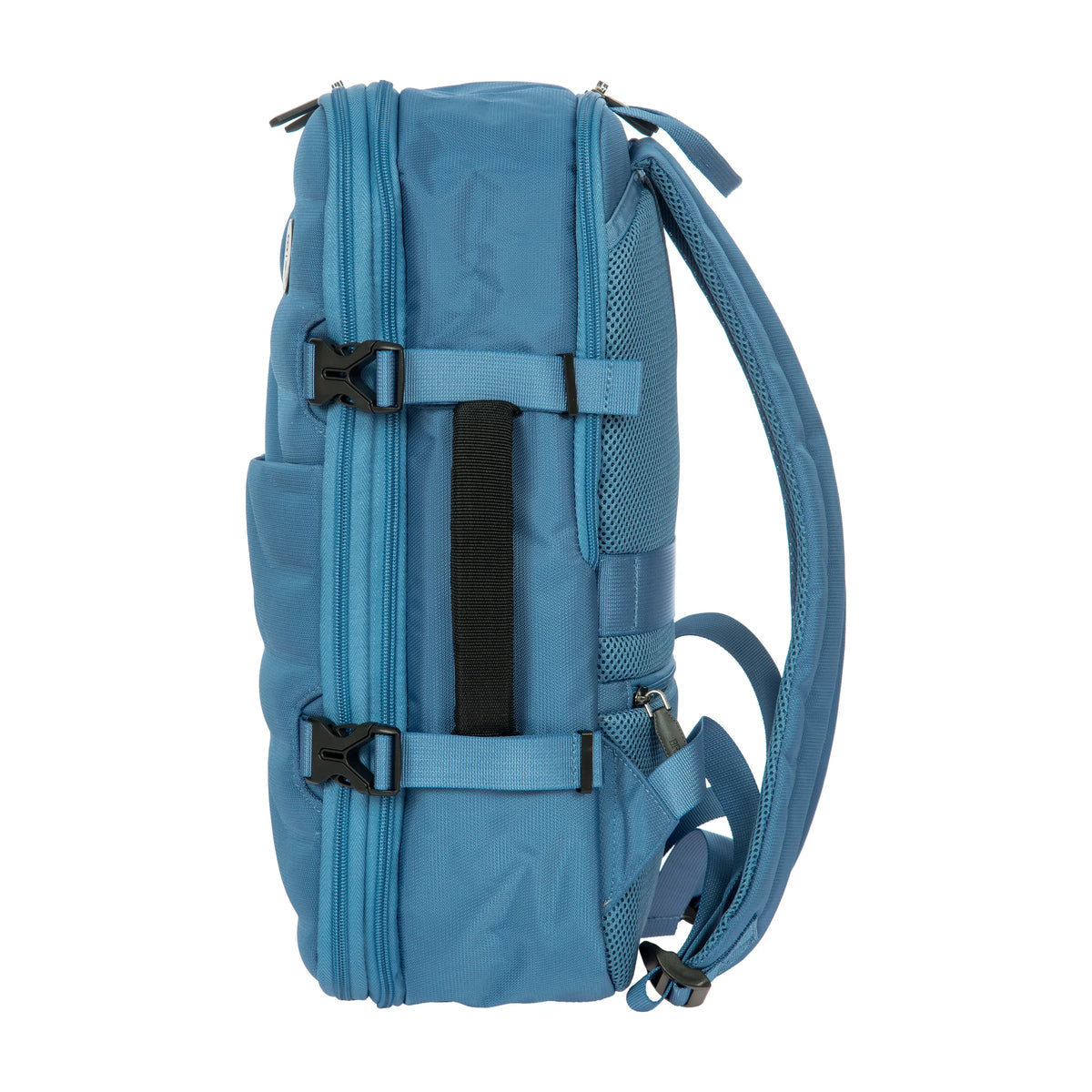 Dettaglio laterale e fondo di Bric's Ulisse B|Y Zaino Underseat Espandibile In Tessuto Riciclato - Grey Blue