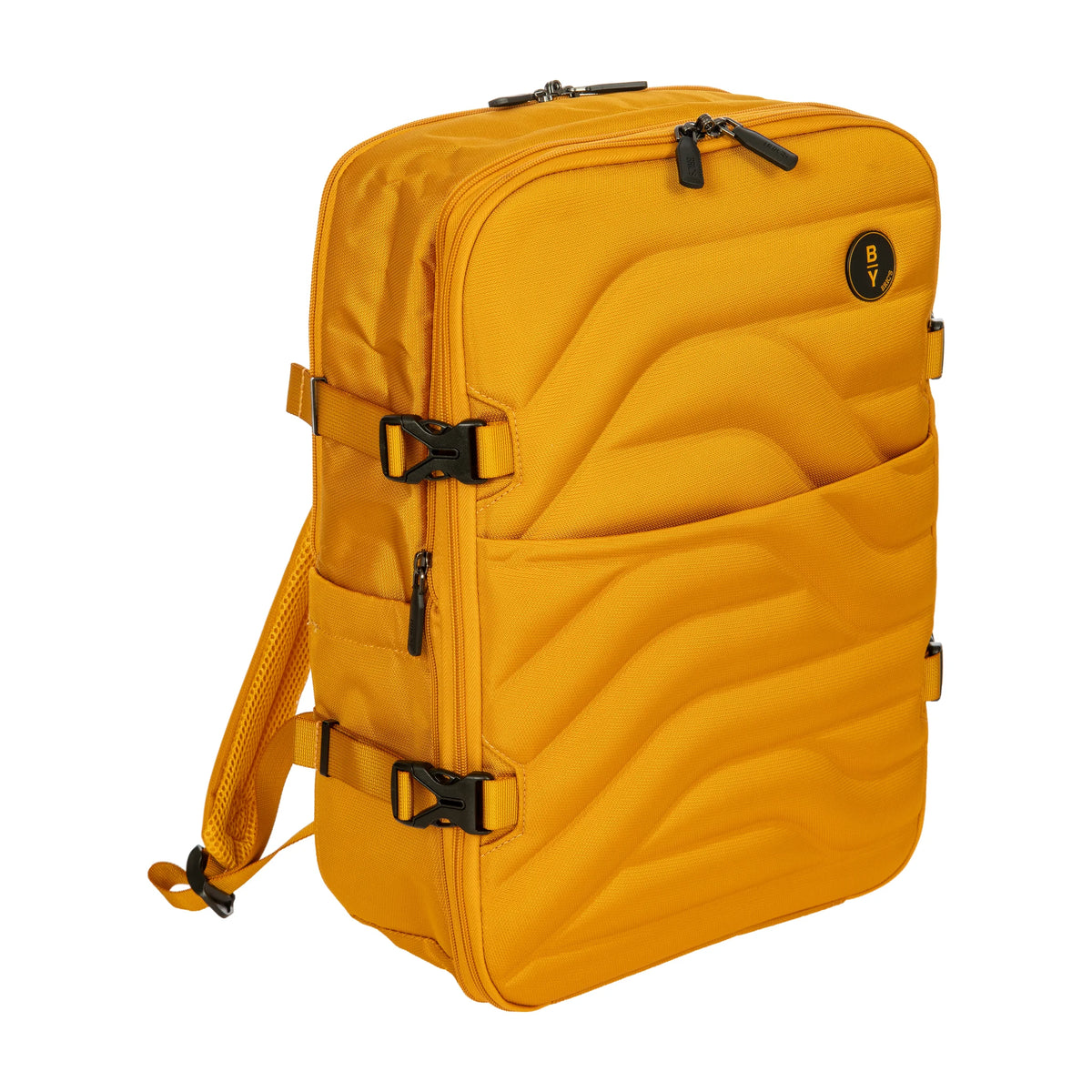 Vista di tre quarti di Bric's Ulisse B|Y Zaino Underseat Espandibile In Tessuto Riciclato - Mango
